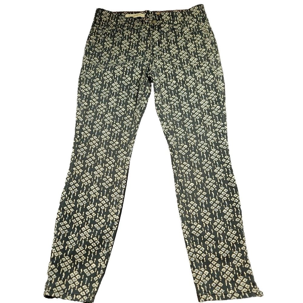 Pilcro and The Letterpress Womens 30 Pants Serif Fit Geometric‎ Print Zip Ankle